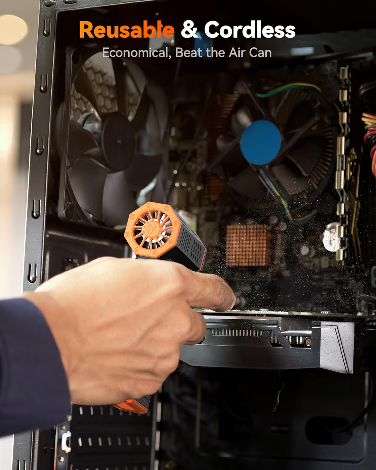 MF50 Compressed Air Duster-110000RPM Super Power Electric Air Duster, 3-Gear Adjustable Mini Blower with Fast Charging, Dust Blower for Computer, Keyboard, House, Outdoor and Car